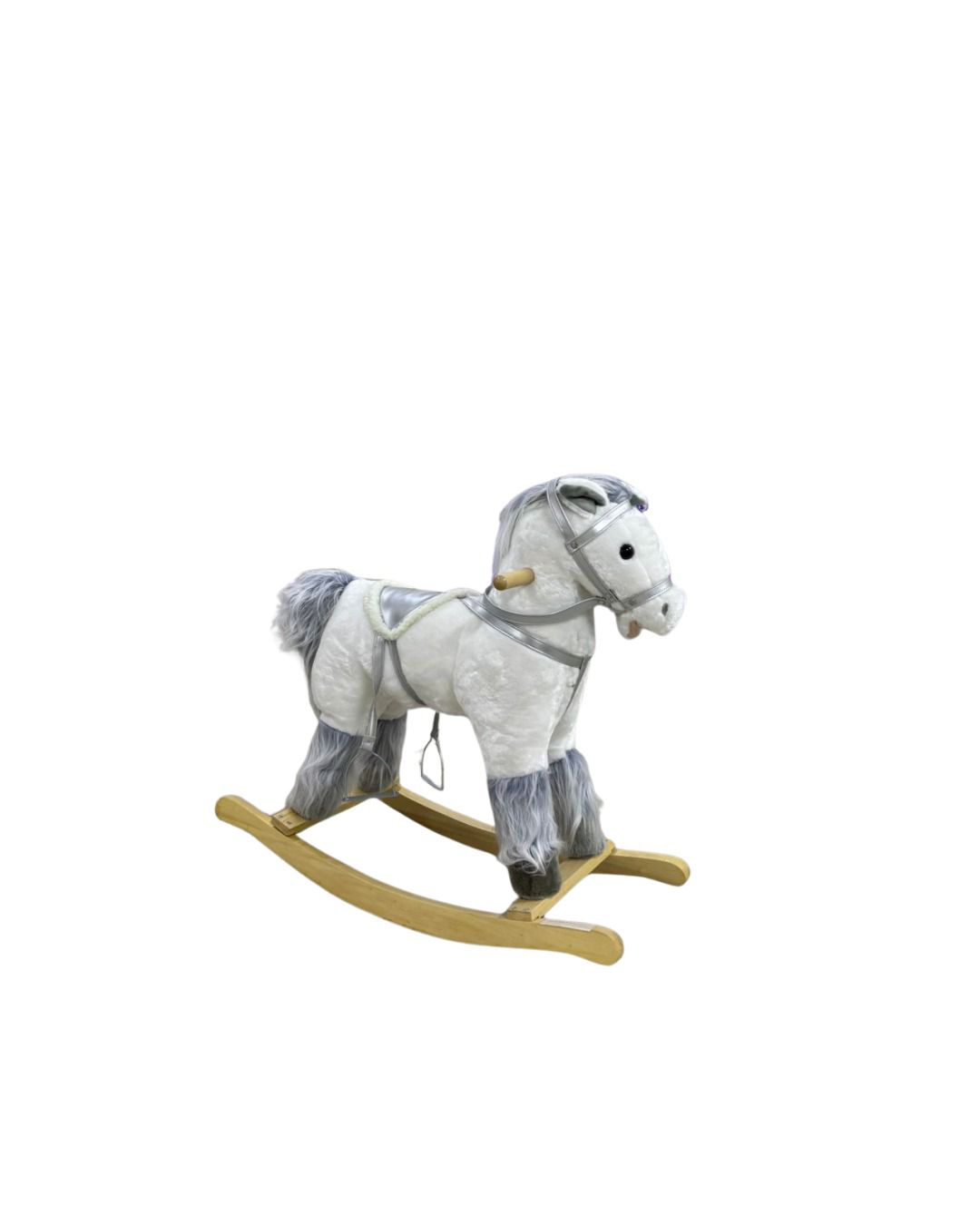 Plush Rocking Horse with Wooden Base 