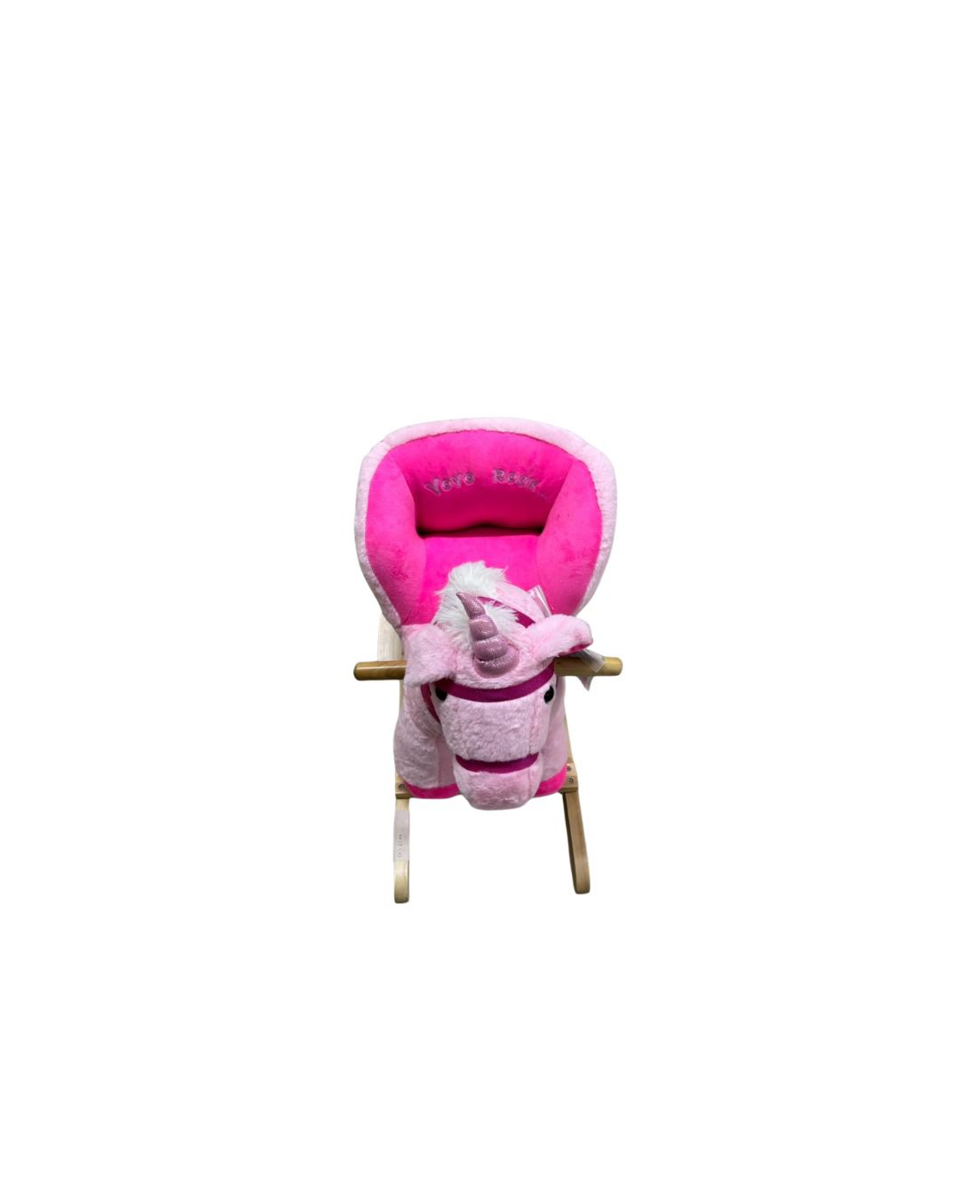Pink Unicorn Rocking Horse – Soft Plush Wooden Rocker